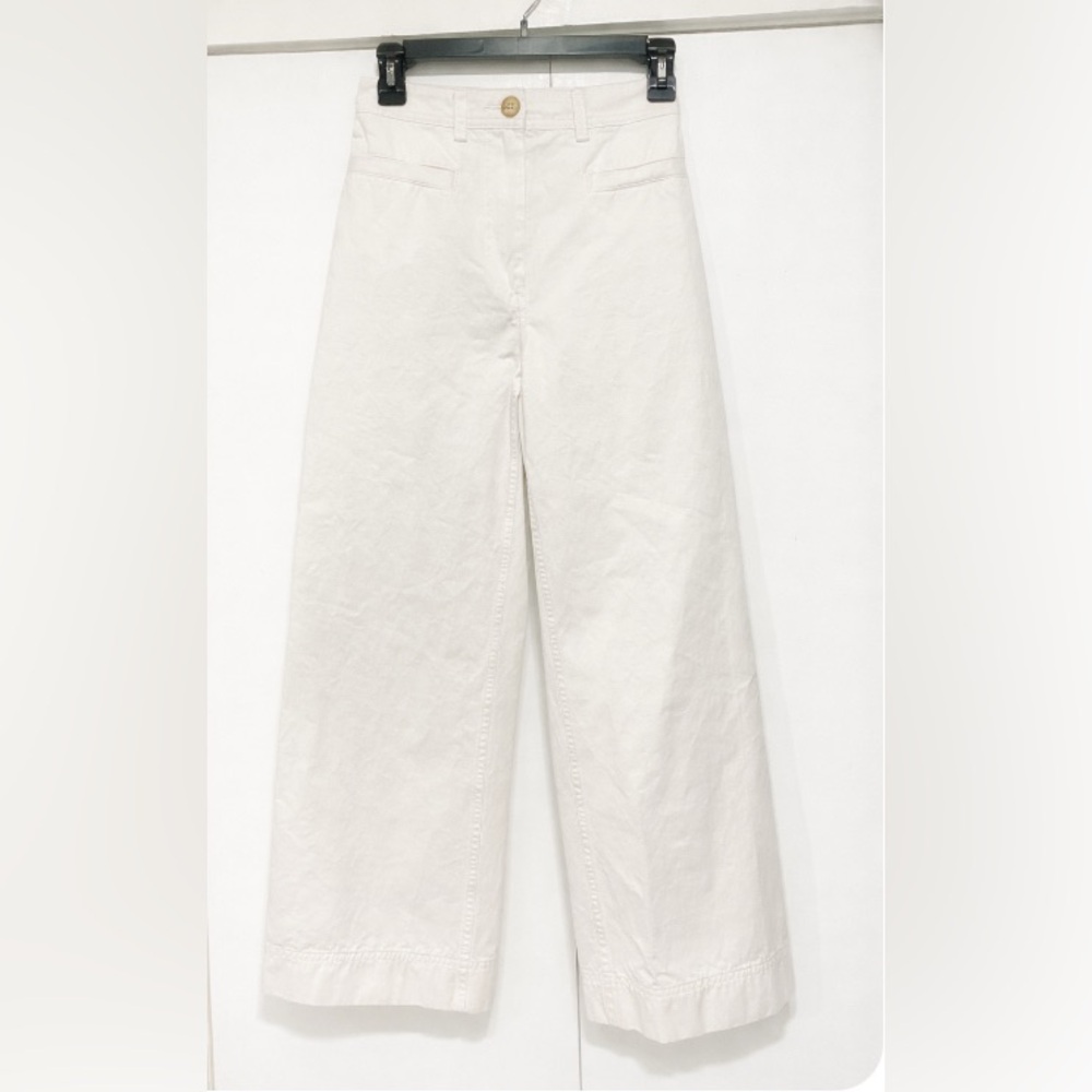 Future Classics wide leg Pants Womens size XSmall ivory cotton zip fly